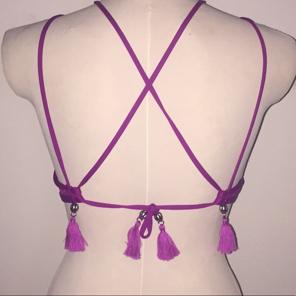 NWT Isabella Rose magenta knit bikini top size S - Picture 5 of 8